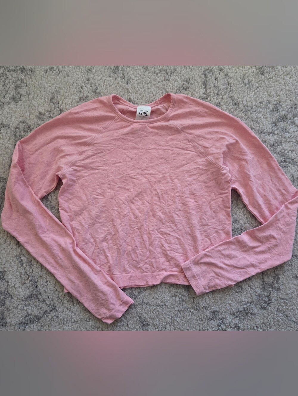 Athleta Girls Pink Long-Sleeve Shirt.